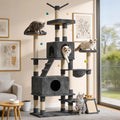Catlike Rock-Solid 76" Tall Cat Tree Tower for Indoor Cats Large Adult, Heavy Duty Multi-Level Large Cat Tree with Sisal Scratching Posts, Perches, Cat Condos, Hammock Baskets, Cat Tower Charcoal Grey